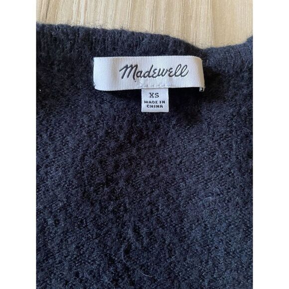 MADEWELL Woman’s Black Blend Wool Open Front Cardigan Size XS Good Condition - Picture 8 of 9
